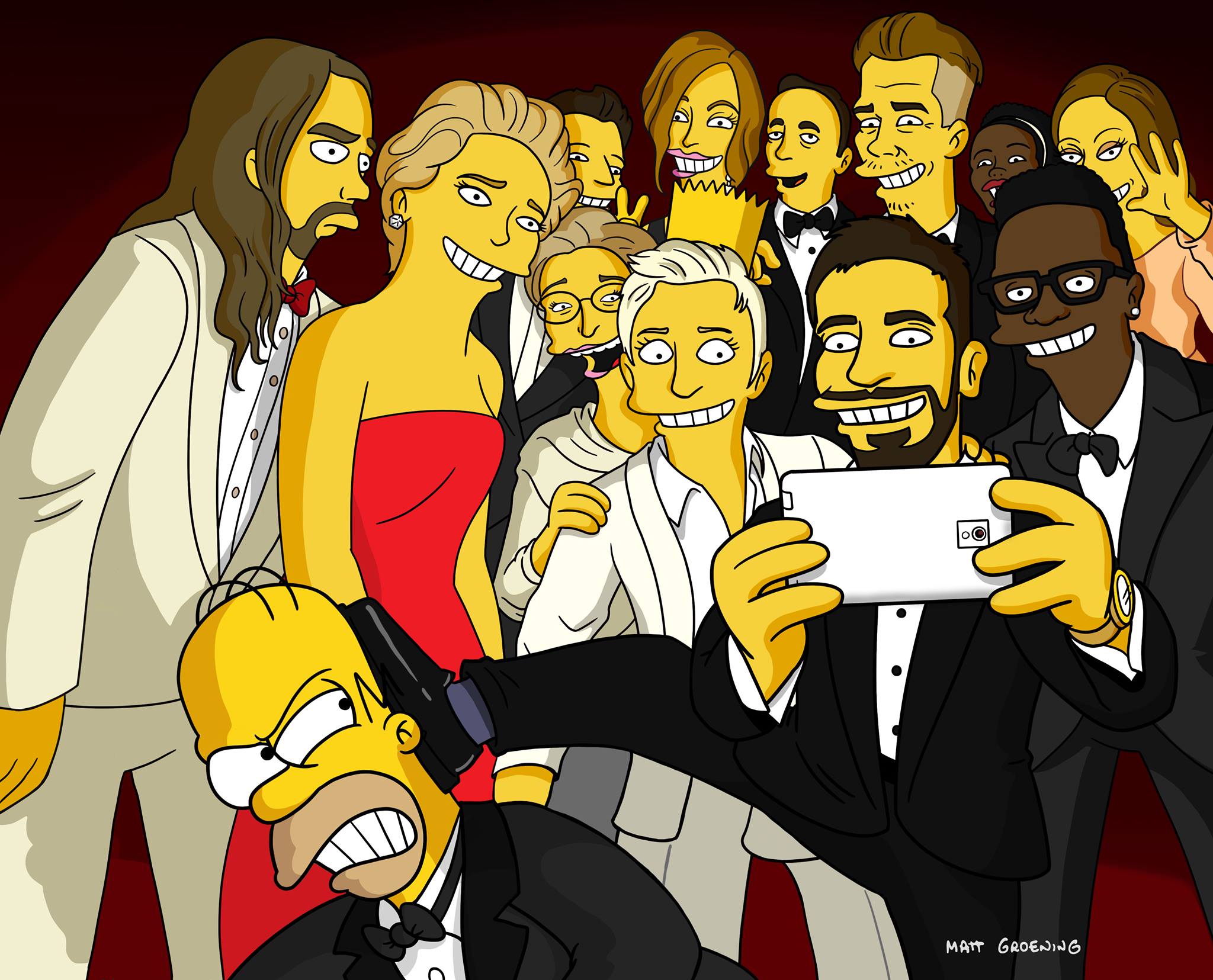Selfie Oscar 2014 Simpsons